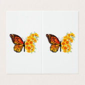 Bloem vlinder met gele Californische pap Visitekaartjes (Buitenkant ongevouwen)