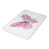 Bloem Vlinder met Roze Sakura Badmat (Gekanteld)