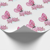 Bloem Vlinder met Roze Sakura Cadeaupapier (Hoek)