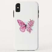 Bloem Vlinder met Roze Sakura Case-Mate iPhone Case (Achterkant)