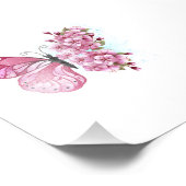Bloem Vlinder met Roze Sakura Foto Afdruk (Hoek)
