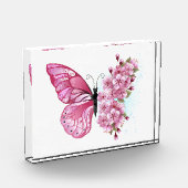 Bloem Vlinder met Roze Sakura Fotoblokken (Links)