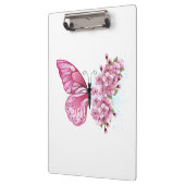 Bloem Vlinder met Roze Sakura Klembord (Links)
