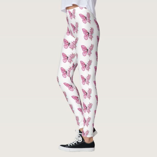 Bloem Vlinder met Roze Sakura Leggings (Links)