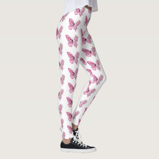 Bloem Vlinder met Roze Sakura Leggings (Rechts)