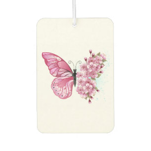 Bloem Vlinder met Roze Sakura Luchtverfrisser