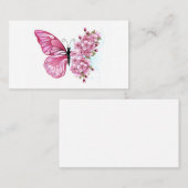 Bloem Vlinder met Roze Sakura Visitekaartje (Voorkant / Achterkant)