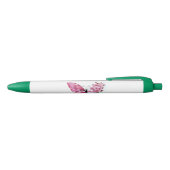 Bloem Vlinder met Roze Sakura Zwarte Inkt Pen (Bovenkant)