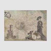 Bloem vlinder ontkleurd  Steampunk Tissuepapier (Voorkant)