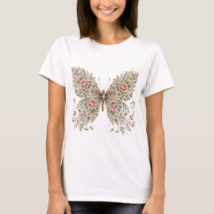 Bloem vlinder ontwerp t shirt