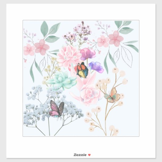 BLOEM & VLINDER STICKER (Vel)