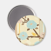 Bloem Vogel Ontwerp Magneet (Voorkant / Achterkant)