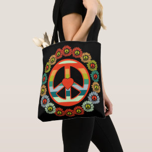 Bloem Vredesteken Retro Hippy Draagtas