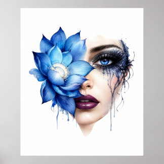 Bloem Vrouw Poster