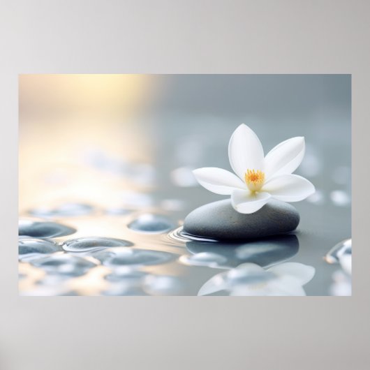 Bloem Water Drop Natuur Serene Tranquil Poster (Voorkant)
