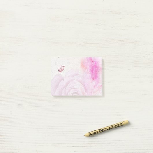 bloem - waterkleur - rozen post-it® notes (Op bureau)