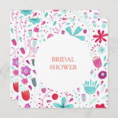 Bloem Waterverf Blauwgroen Vrijgezellenfeest Kaart (Voorkant / Achterkant)