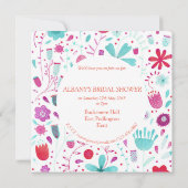 Bloem Waterverf Blauwgroen Vrijgezellenfeest Kaart (Achterkant)