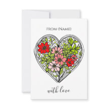 bloem wenskaart met liefde