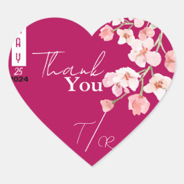 Bloem wijn hart sticker