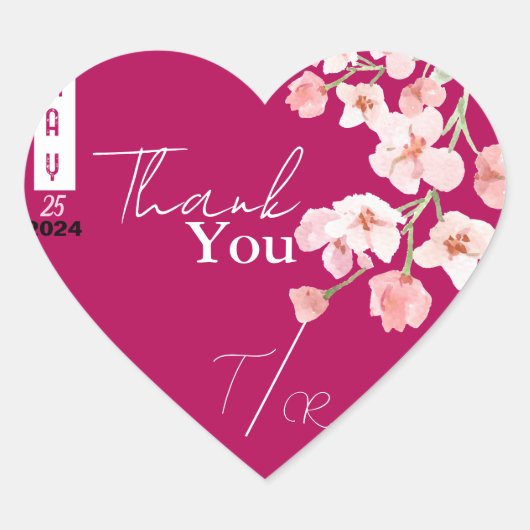 Bloem wijn hart sticker (Voorkant)