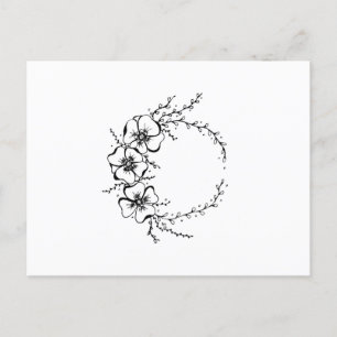 Bloem, wit en zwart briefkaart