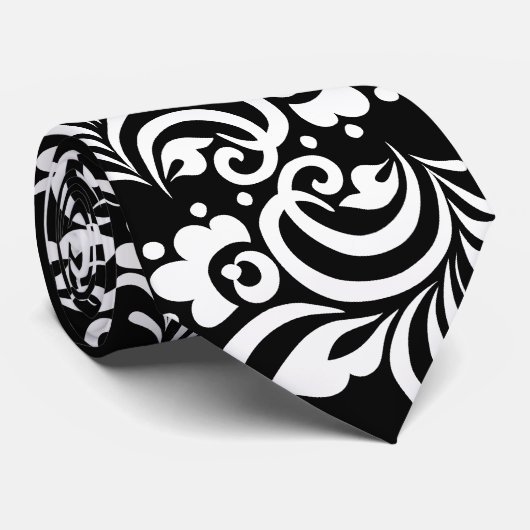 bloem_wit stropdas (Opgerold)