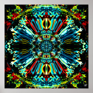 Bloem X v2 - kleurrijke patronen pareidolia Poster