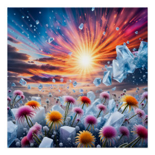 Bloem Zonsondergang Perfect Poster