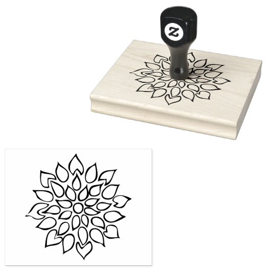 Bloem, zuiger, 4 x 5 inch rubberen stempel (Gestempeld)