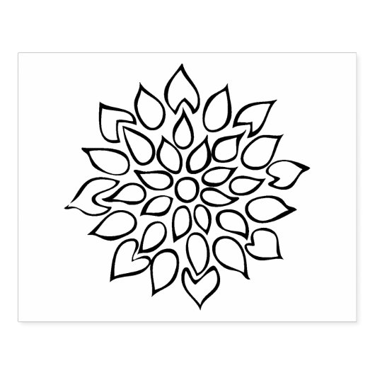 Bloem, zuiger, 4 x 5 inch rubberen stempel (Afrduk)