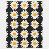 Bloem Zwart 60x80 Fleece Deken (Voorkant)