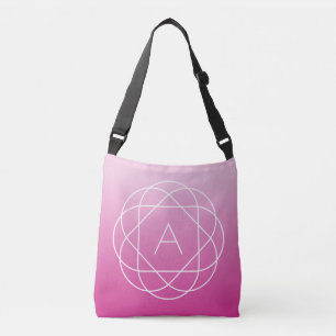 Bloemachtig geometrisch monogram Roze gearceerde Crossbody Tas