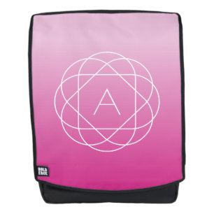 Bloemachtig geometrisch monogram Roze gearceerde Rugtassen