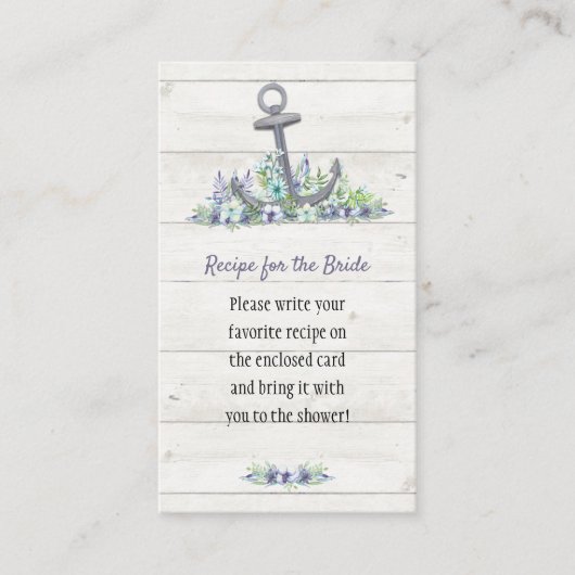 Bloemachtige Anker Bruidsdouche Informatiekaartje (Voorkant)