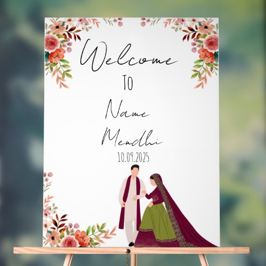 Bloemacryl Mendhi teken Acryl Bord (Neutraal)