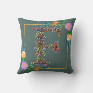 Bloemalphabet Letter F Kussen