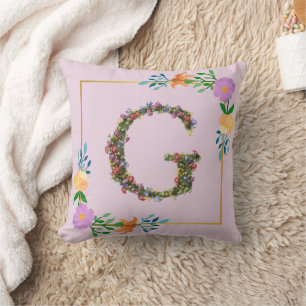 Bloemalphabet Letter G Kussen