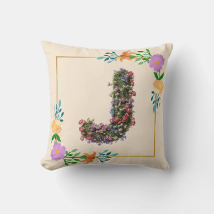 Bloemalphabet Letter J Kussen