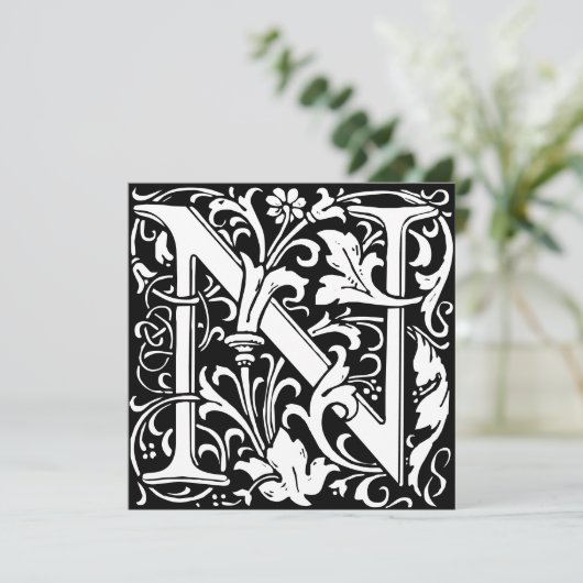 Bloemalphabet Monogram Letter N Morris (Staand voorkant)
