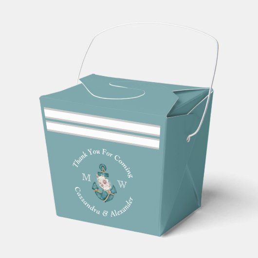 Bloemanker in wit aqua turquoise bedankdoosjes (Voorkant Zijde)