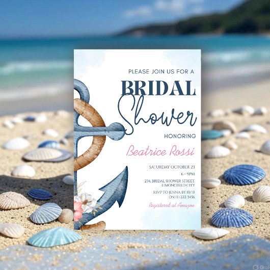 Bloemanker streep bruidsdouche met zeemanschap kaart