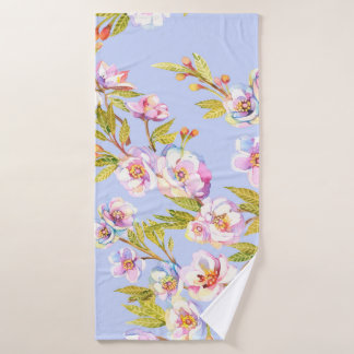 Bloemappel- en kersenbomen op b badhanddoek