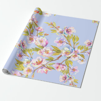 Bloemappel- en kersenbomen op b cadeaupapier
