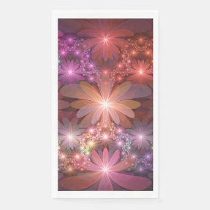 Bloembed kleurrijke glanzende abstracte fractal ku servet