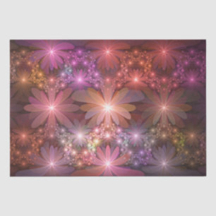 Bloembed kleurrijke glanzende abstracte fractale k tissuepapier