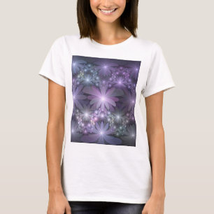 Bloembed Trendy Glanzende Abstracte Fractale Kunst T-shirt