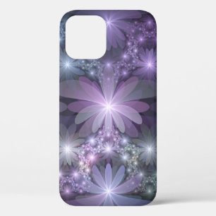 Bloembed van trendy glanzende abstracte fractal ku iPhone 12 hoesje