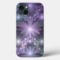 Bloembed van trendy glanzende abstracte fractal ku