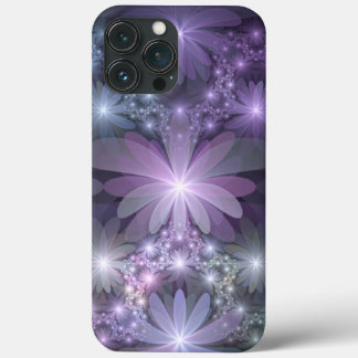 Bloembed van trendy glanzende abstracte fractal ku iPhone 13 pro max hoesje